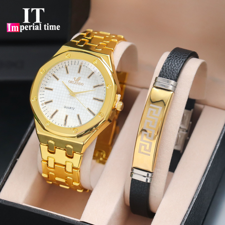 ساعه رجالية مع سوارة للمناسبات