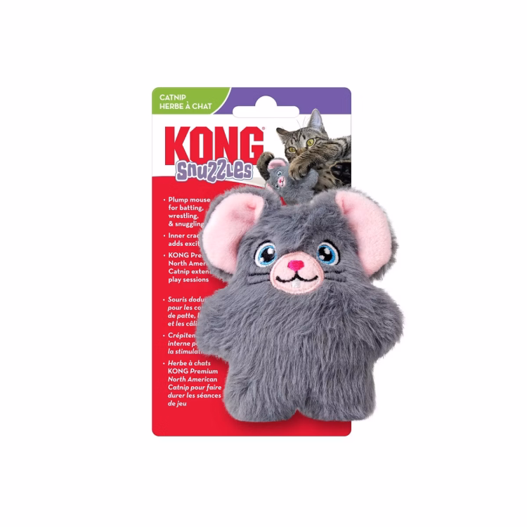 KONG Cat Snuzzles Mouse Cat Animal Toy - Brown