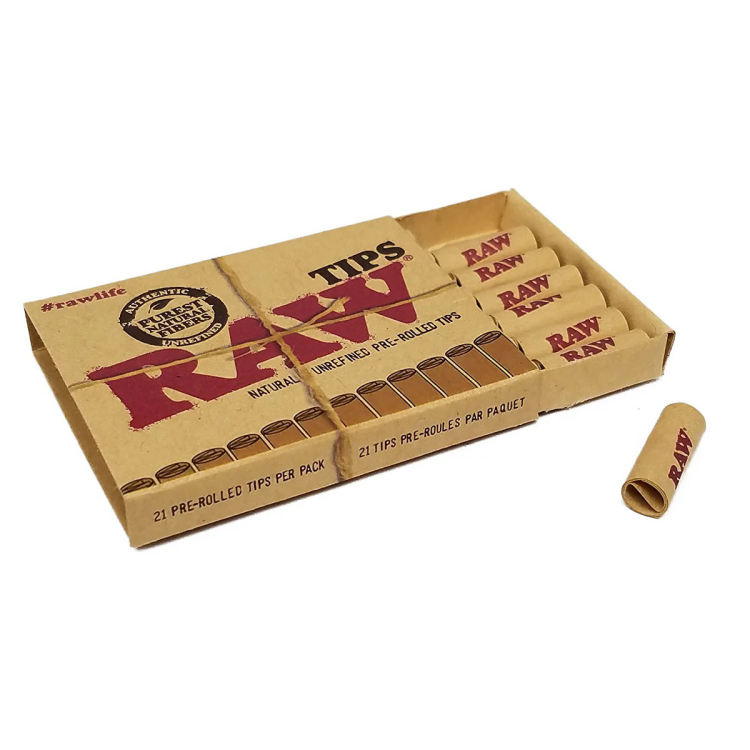 RAW Authentic Pre-Rolled Tips -  21 Pre-Rolled Tip  per pack 