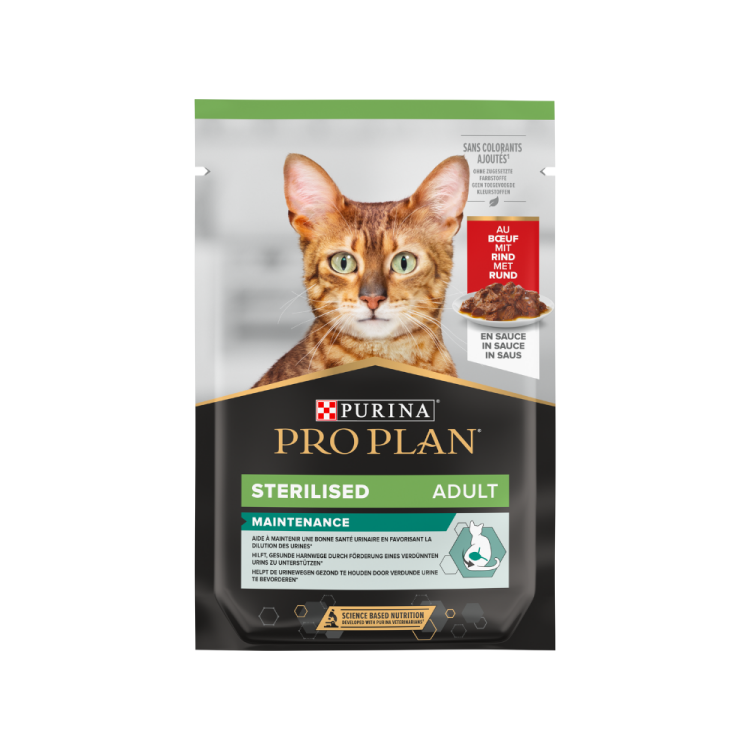 Purina Pro Plan Sterilised Wet Cat Food Beef in Gravy 85g