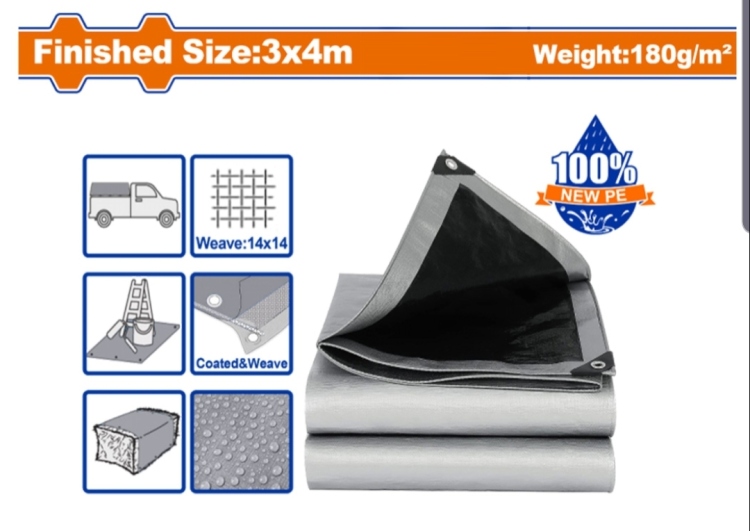 شادر مشمع فضي 3*4م - 180غم/م2 (WTQ8834) WADFOW 