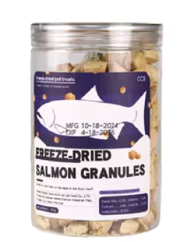 مكافأة للحيوانات الأليفة المجففة بالتجميد حبيبات السلمون 