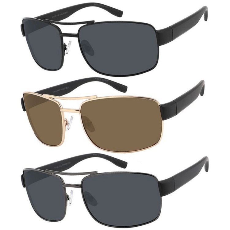 EyeframesInt-THE-1151100-P,  Polarized Aviator men Sunglasses, Assorted Colors 