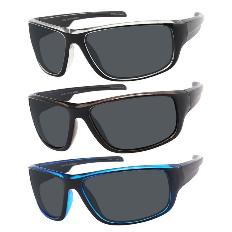  EyeframesInt-THE-11570137-P, Polarized Full Frame Sport Wrap Sunglasses, Assorted Colors 