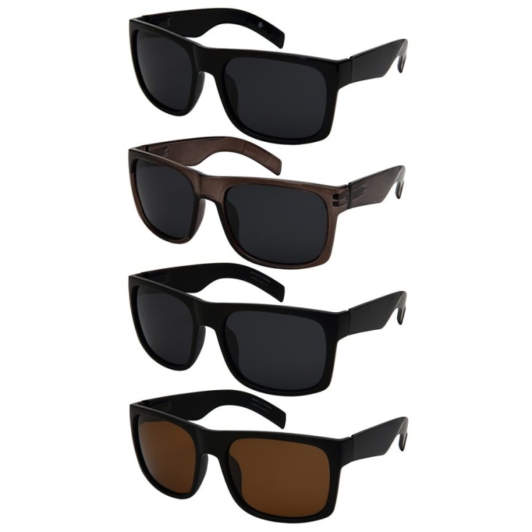EyeframesInt-THE-11BG540987AS-P, Polarized Big and Tall square UNISEX Sunglasses, Assorted Colors