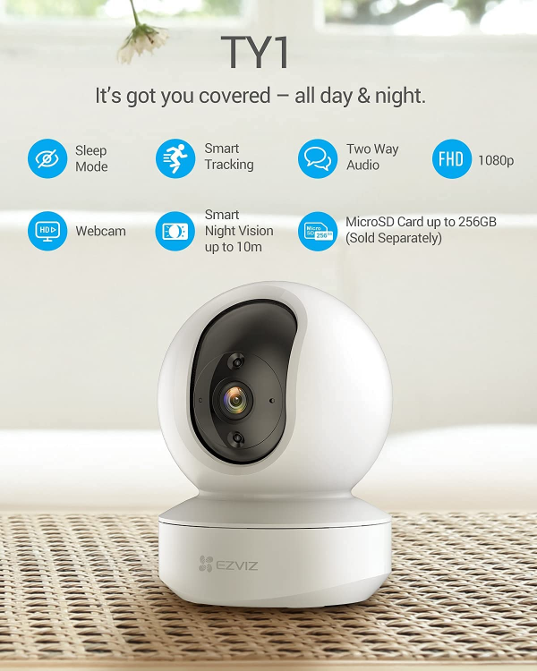 كاميرا مراقبة واي فاي داخلي TY1 pro  2MP تحكم دوران 360 درجة EZVIZ 