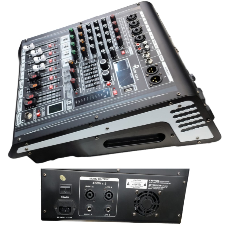 مكسر صوت مع بور صوت فل مواصفات 4 مداخل مايكروفون 