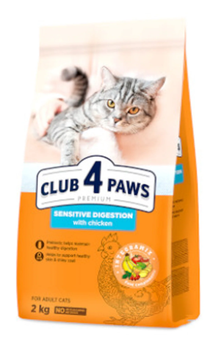 طعام جاف للقطط ذات الهضم الحساس CLUB 4 PAWS