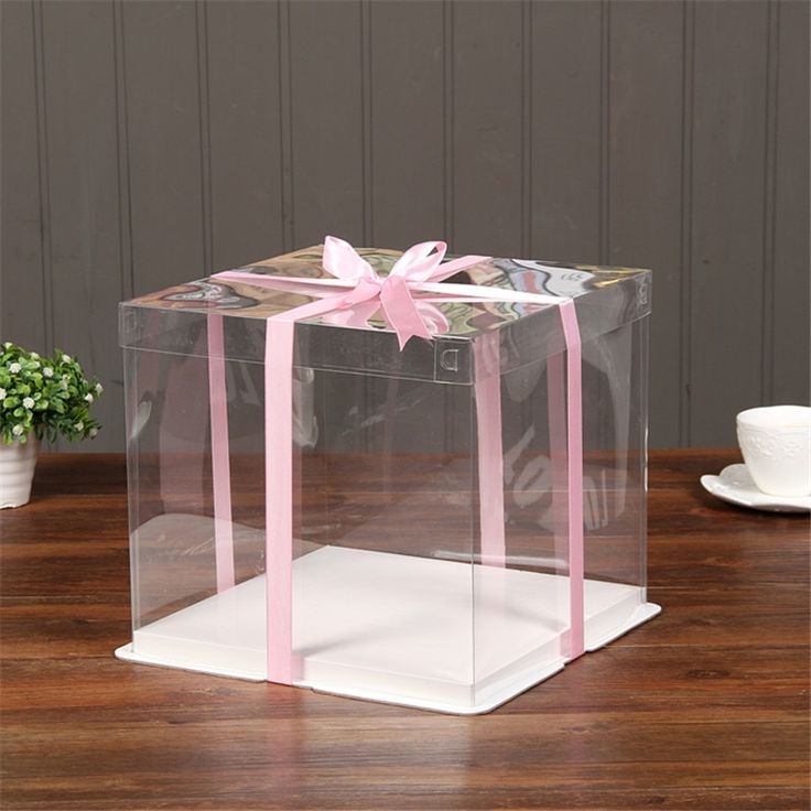 علب شفاف كيك او هدايا قياس 18×18 ارتفاع 20