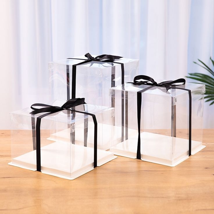 علب شفاف كيك او هدايا قياس 26×26 ارتقاع 24