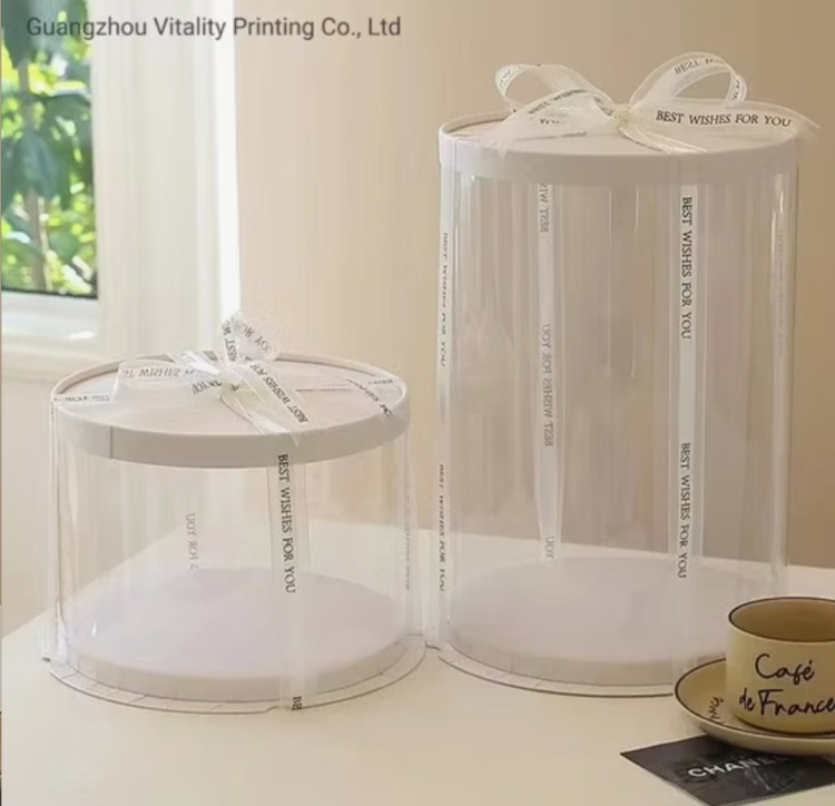 علب شفاف مدور كيك او هدايا قطر 30 سم ارتفاع 45 سم 