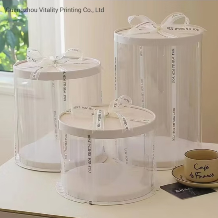 علب شفاف مدور كيك او هدايا قطر 30 سم ارتفاع 45 سم 