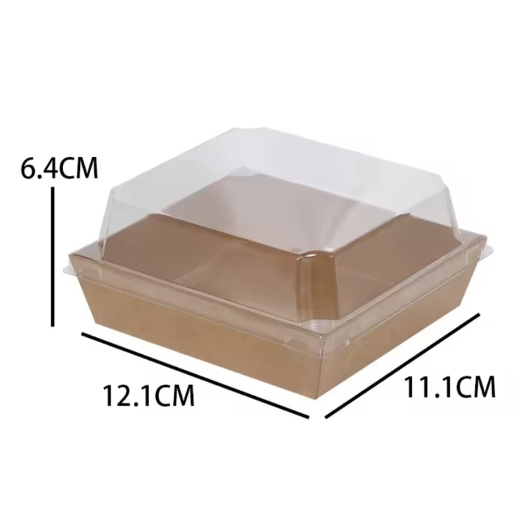 علب كرتون بني وجه شفاف 