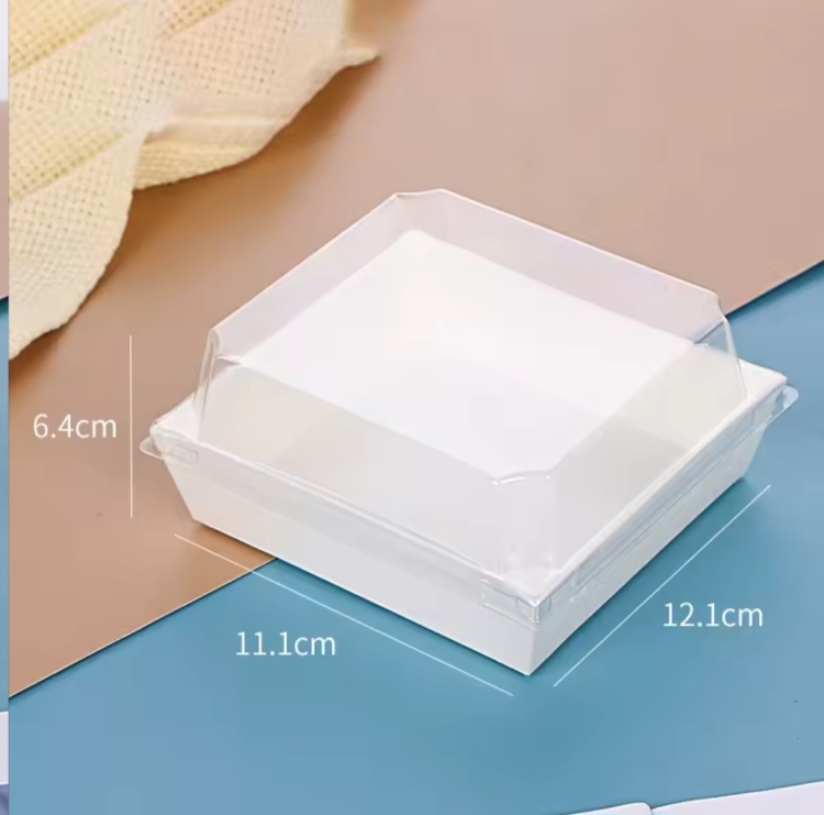 علب كرتون ابيض وجه شفاف 