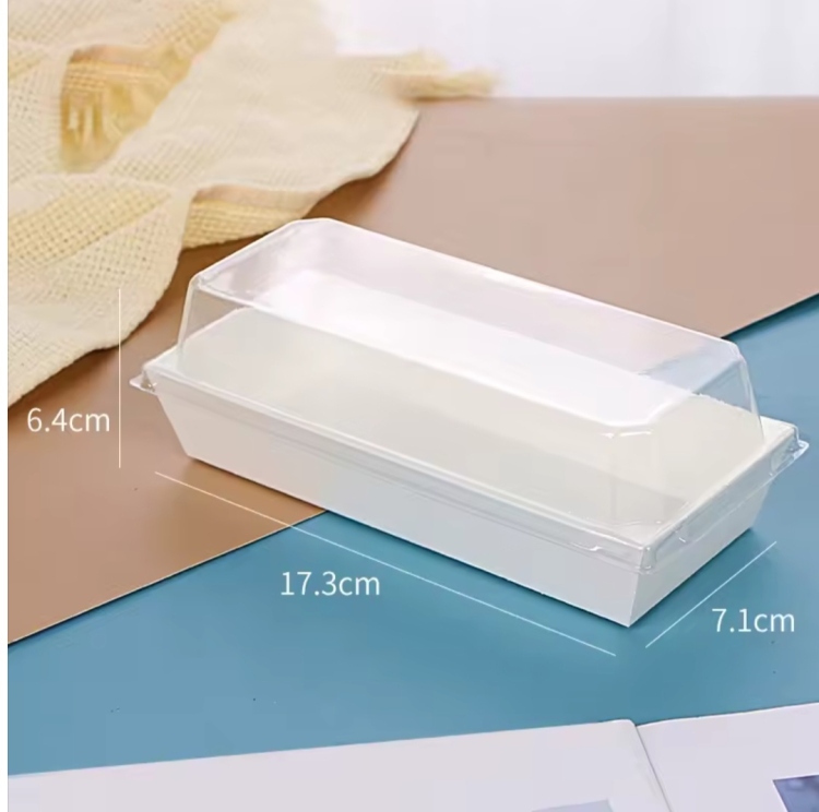 علب كرتون وجه شفاف مستطيل ابيض