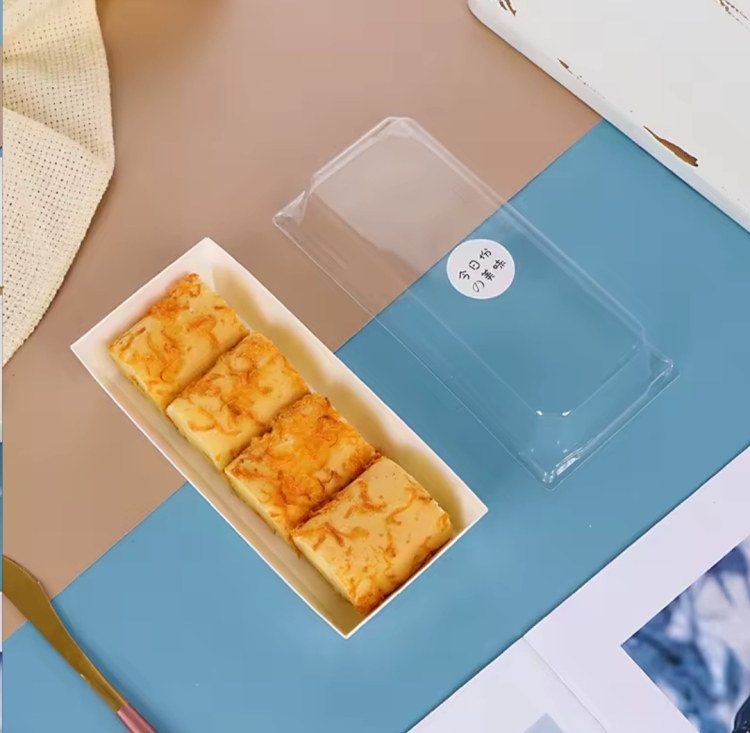 علب كرتون وجه شفاف بني مستطيل  