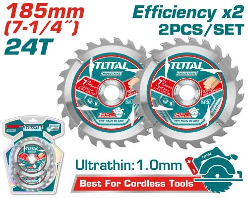 Total TAC233185 طقم صينية قص خشب 7.1/4 انش 24 سن عدد 2