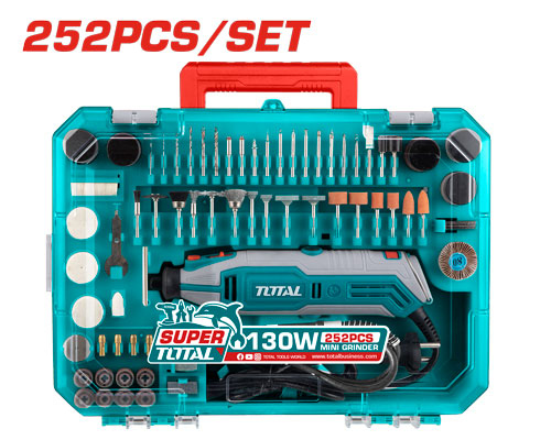 Total TG5133261 درمل 130 واط مع طقم اكسسورات 252 قطعة