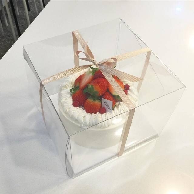 علب شفاف كيك او هدايا قياس 34×34 ارتفاع 42