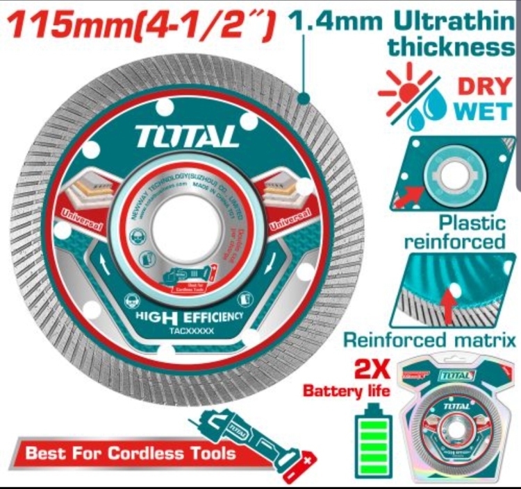 Total TAC2151151 دسك قص مسكر 4.5 انش  