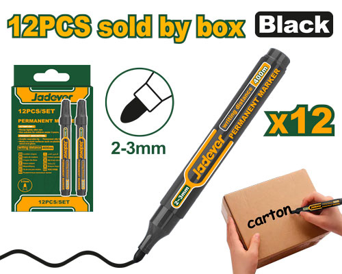 Jadever JDJM1501 باكيت قلم علام 12 حبة لون اسود