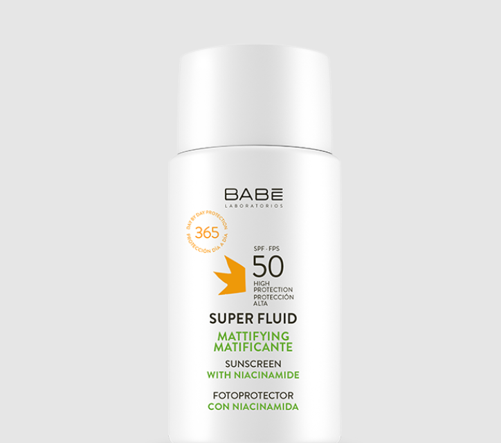 Babe, Super Fluid Sunscreen Mattifying SPF 50 واقي شمس مزيل للمعان