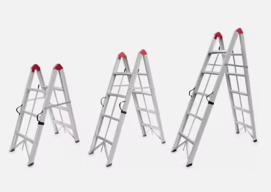 سلم المنيوم جهتين قابل للطوي عدة مقاسات