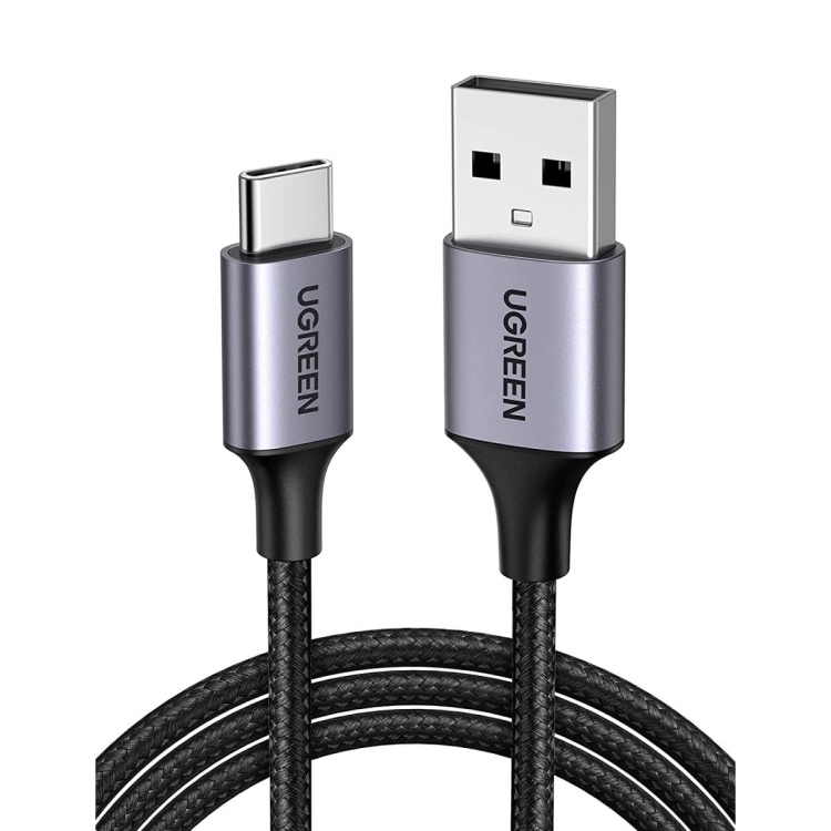UGREEN 60128 US288 USB-A 2.0 TO USB-C CABL
ICKEL PLATING ALUMINUM BRAID 2M(BLACK MOADEL -2M
