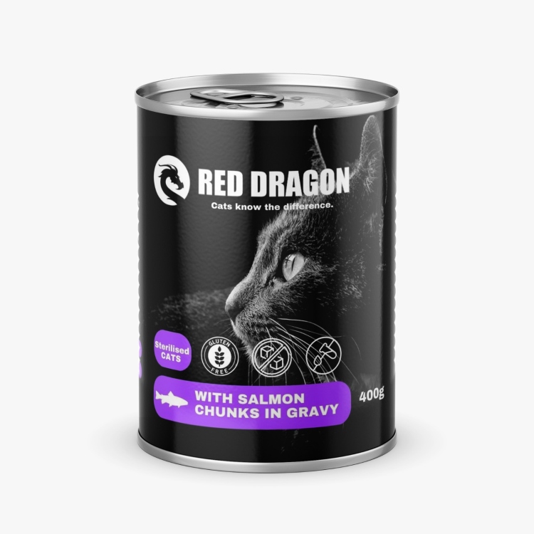 معلبات Red dragon عدد 12 علبه salmon 