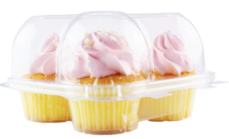 علبه كب كيك ٤ قطع بلاستك 