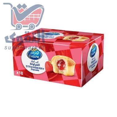 كب كيك لوزين فراولة  *18 حبة