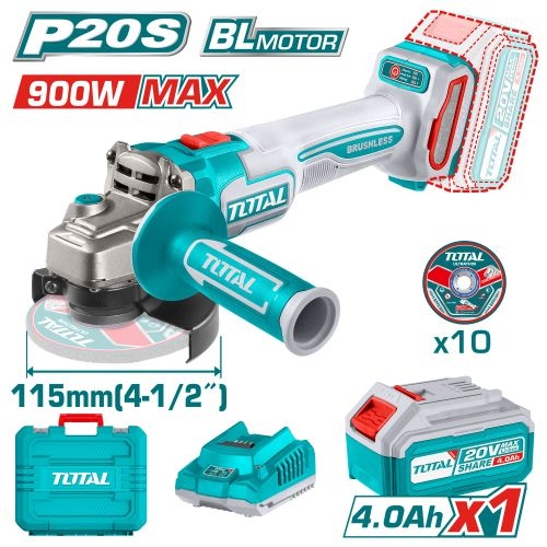 Total TAGLI211541 صاروخ شحن 4.5 انش 20 فولت مع بطارية 4 أمبير وشاحن