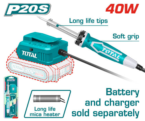 كاوي لحام شحن 20 فولت بدون بطاريه TOTAL TSILI2001