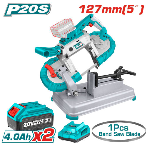 Total TBSLI201272 منشار مواسير شحن مع 2 بطارية 4 امبير وشاحن