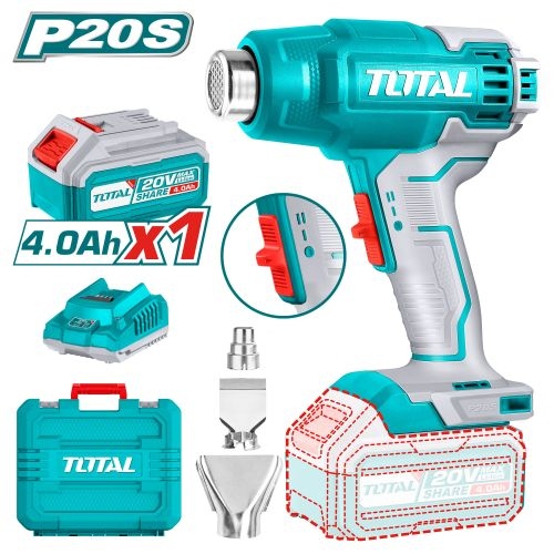 سشوار صناعي 20 فولت مع بطاريه 4 امبير وشاحن TOTAL TBLI20025