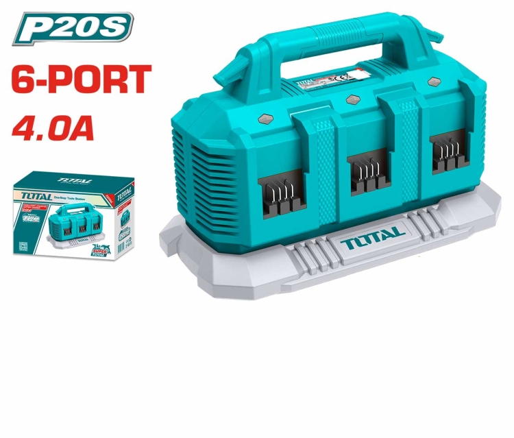 Total TFCLI2064  شاحن بطاريات 6 مداخل 4 أمبير 20 فولت